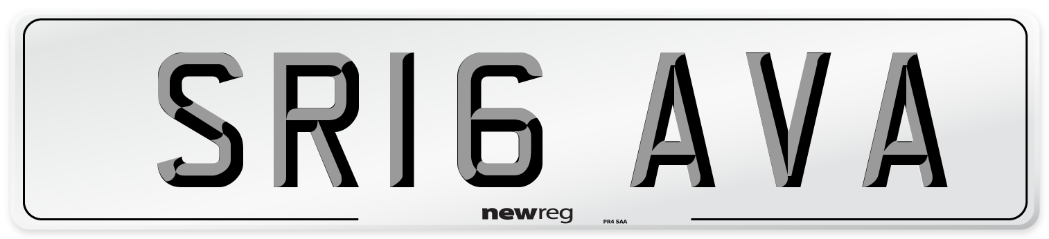 SR16 AVA Number Plate from New Reg